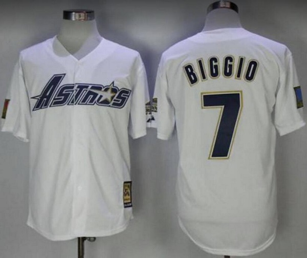 Men's Houston Astros #7 Craig Biggio White Cool Base Stitched Baseball Jersey Men's Houston Astros #7 Craig Biggio White Cool Base Stitched Baseball Jersey